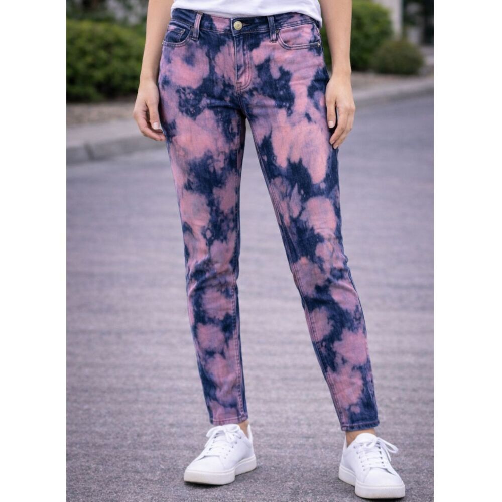 Vigold Skinny Leg Tie Dye Jeans Purple Multicolor 9/10